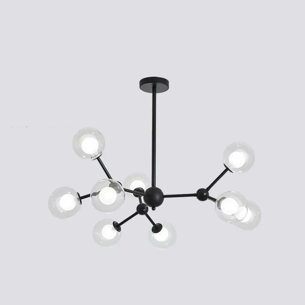 Modern Glass Globes LED Chandelier with Sputnik Design