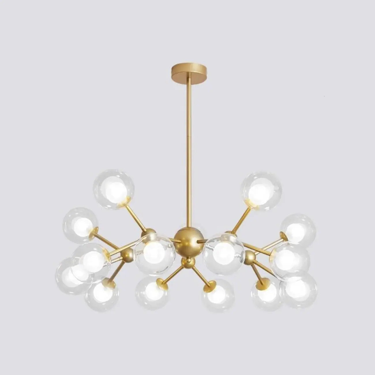 Modern Glass Globes LED Chandelier with Sputnik Design