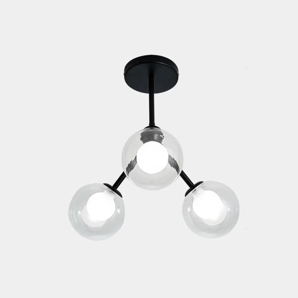 Modern Glass Globes LED Chandelier with Sputnik Design