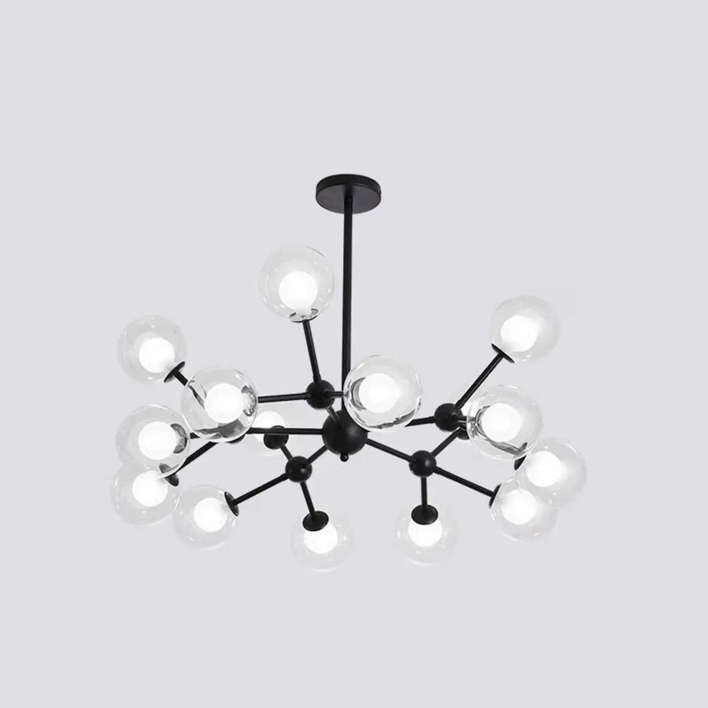 Modern Glass Globes LED Chandelier with Sputnik Design
