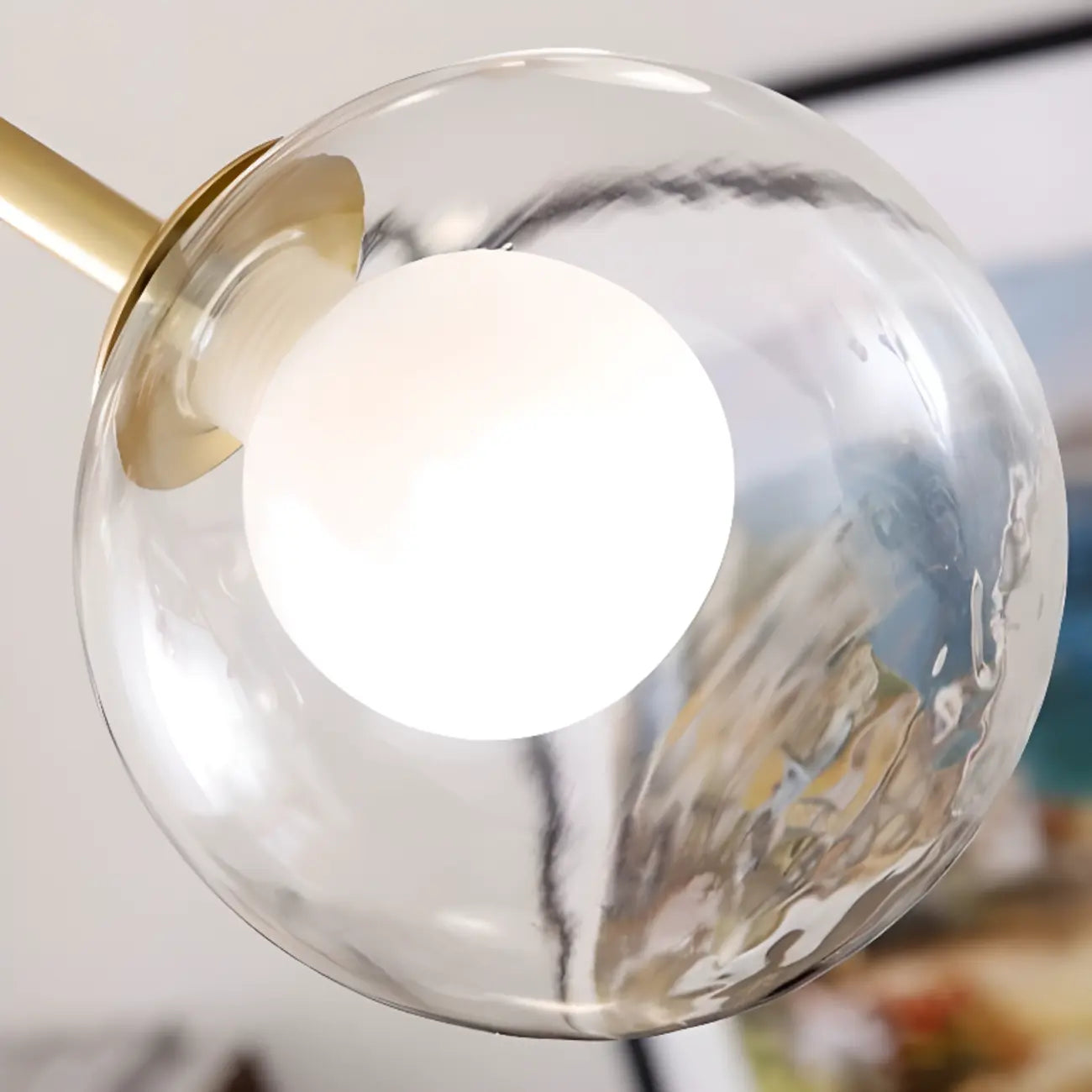 Modern Glass Globes LED Chandelier with Sputnik Design