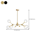 Modern Glass Globes LED Chandelier with Sputnik Design