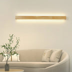 Modern Linear Wood LED Vanity Lights with Dual Shade