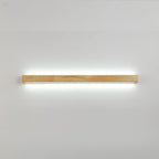 Modern Linear Wood LED Vanity Lights with Dual Shade