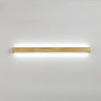 Modern Linear Wood LED Vanity Lights with Dual Shade