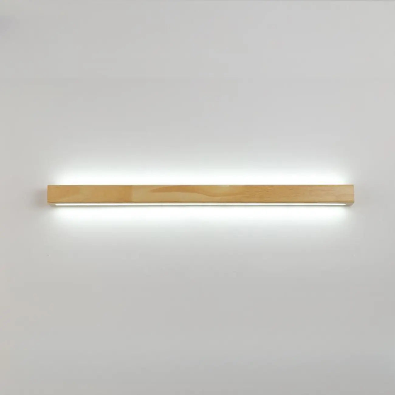 Modern Linear Wood LED Vanity Lights with Dual Shade