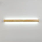 Modern Linear Wood LED Vanity Lights with Dual Shade