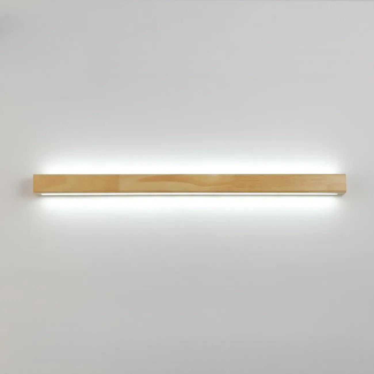 Modern Linear Wood LED Vanity Lights with Dual Shade