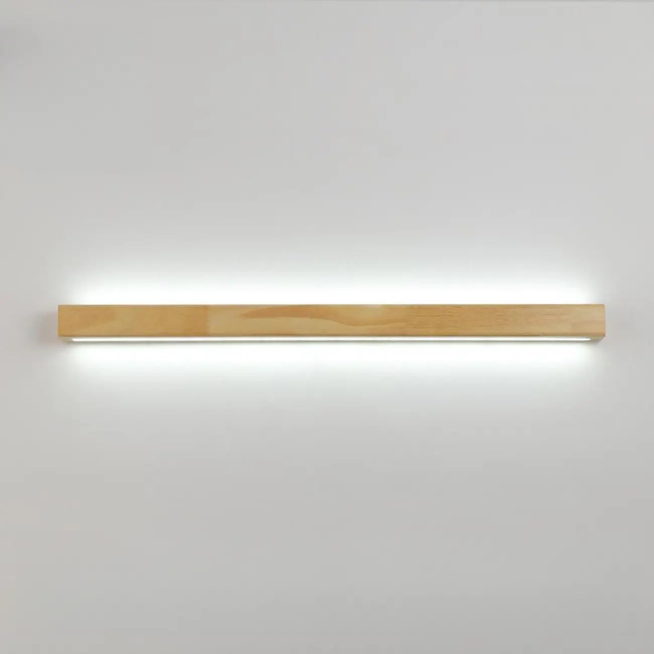 Modern Linear Wood LED Vanity Lights with Dual Shade