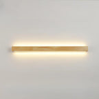 Modern Linear Wood LED Vanity Lights with Dual Shade
