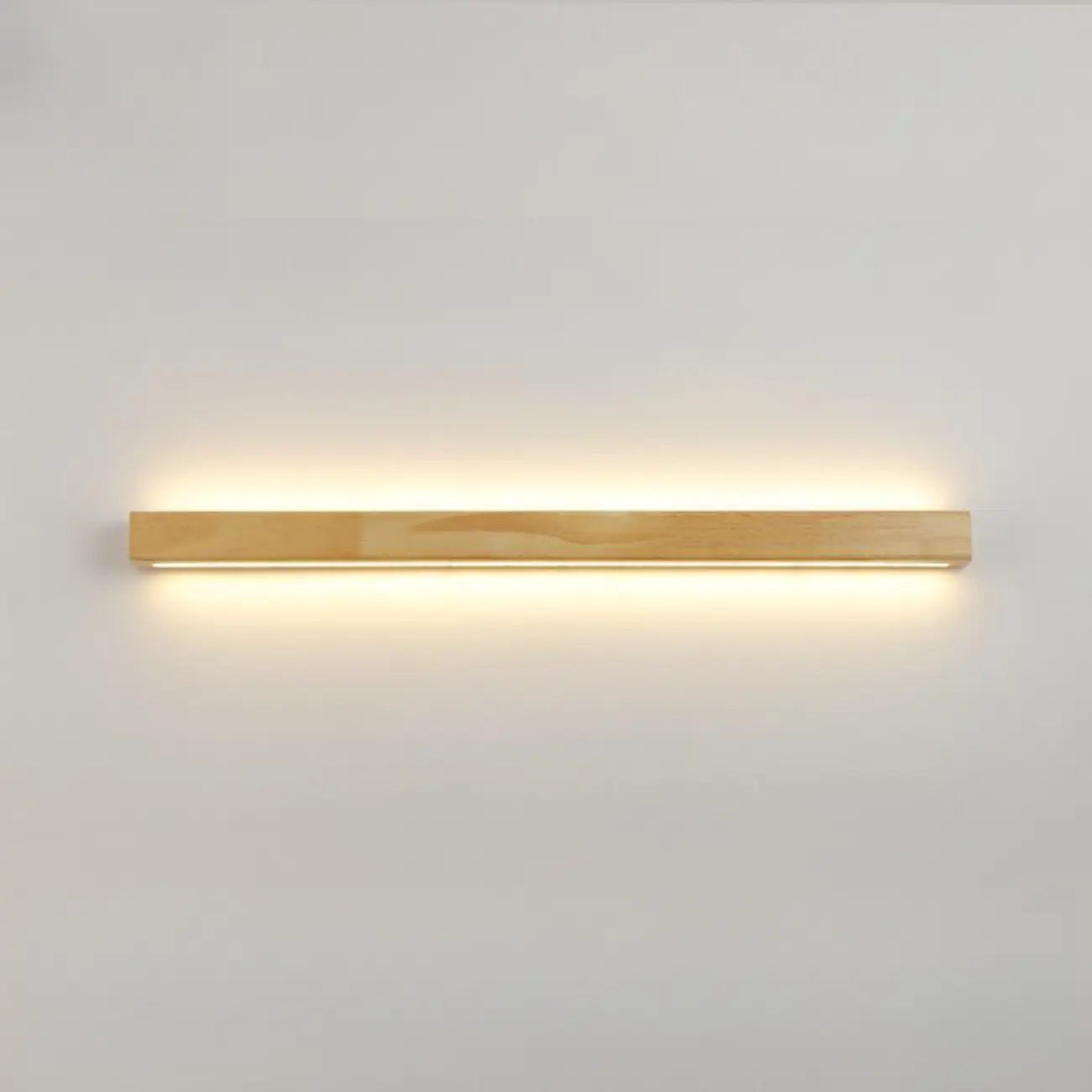 Modern Linear Wood LED Vanity Lights with Dual Shade