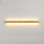 Modern Linear Wood LED Vanity Lights with Dual Shade