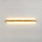 Modern Linear Wood LED Vanity Lights with Dual Shade
