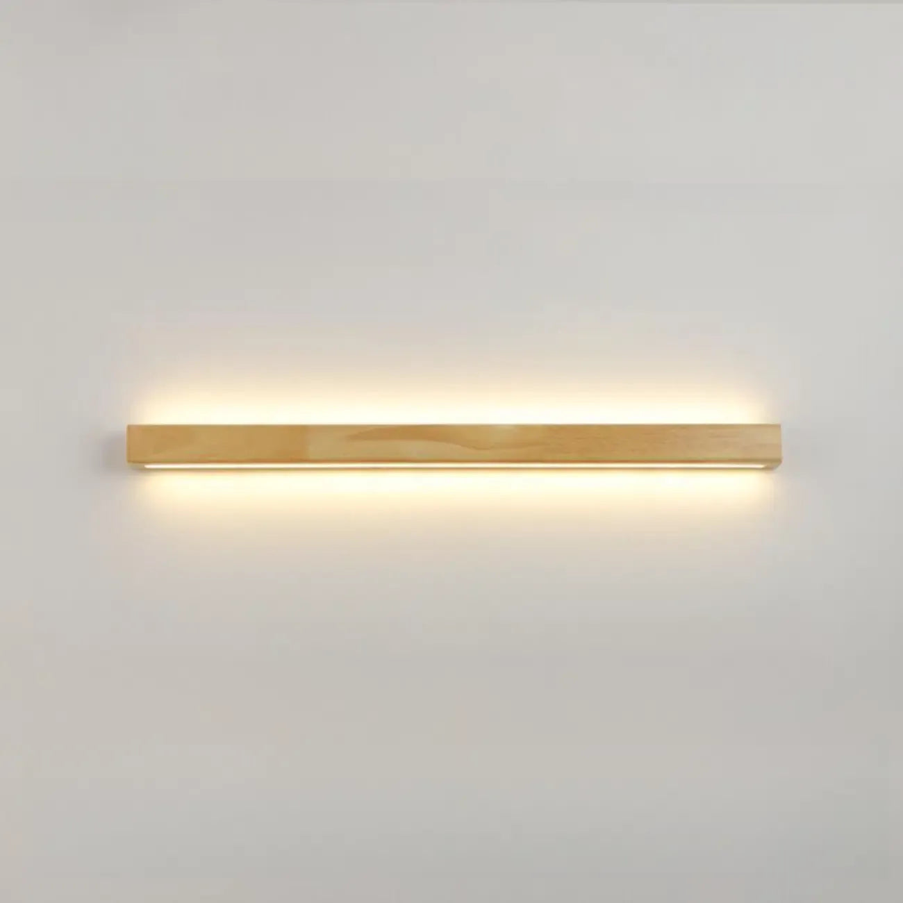 Modern Linear Wood LED Vanity Lights with Dual Shade