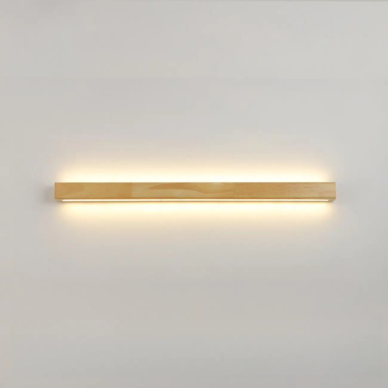 Modern Linear Wood LED Vanity Lights with Dual Shade