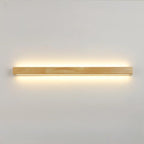 Modern Linear Wood LED Vanity Lights with Dual Shade
