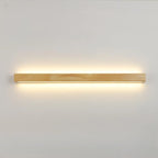 Modern Linear Wood LED Vanity Lights with Dual Shade