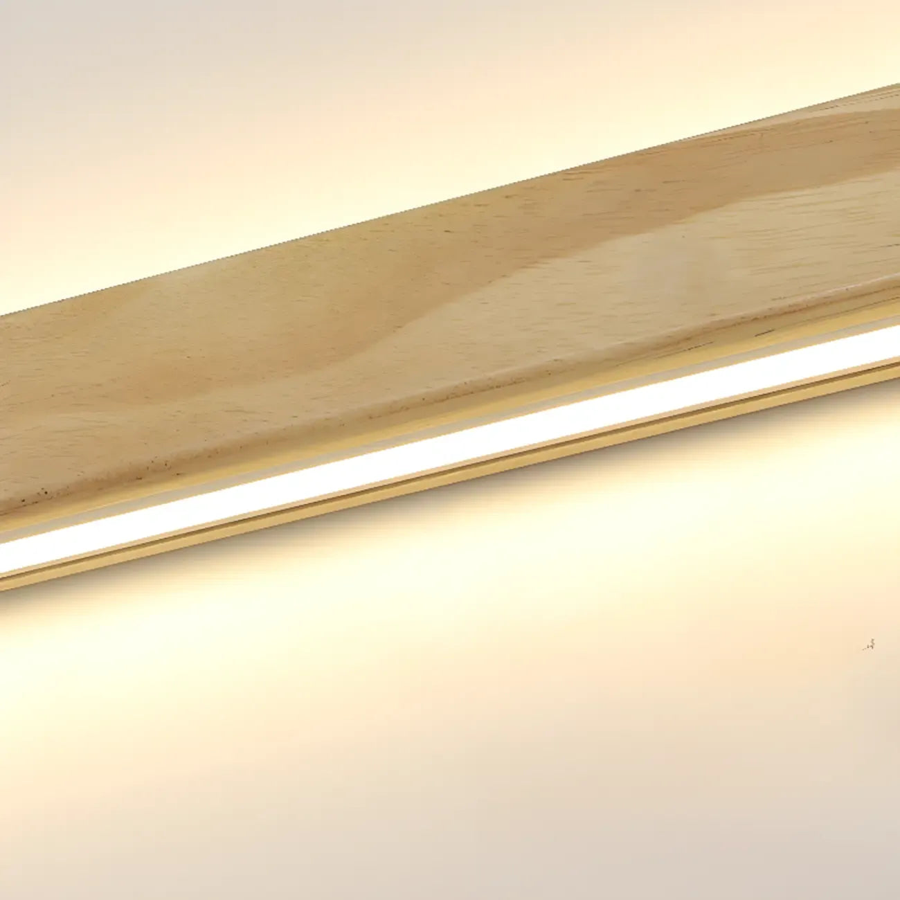 Modern Linear Wood LED Vanity Lights with Dual Shade