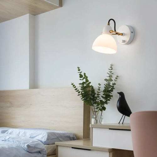 1-light Glass Dome Hemisphere Vanity Light for Bathroom