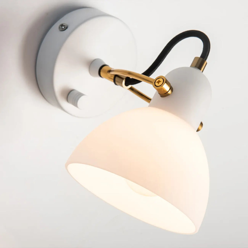 1-light Glass Dome Hemisphere Vanity Light for Bathroom