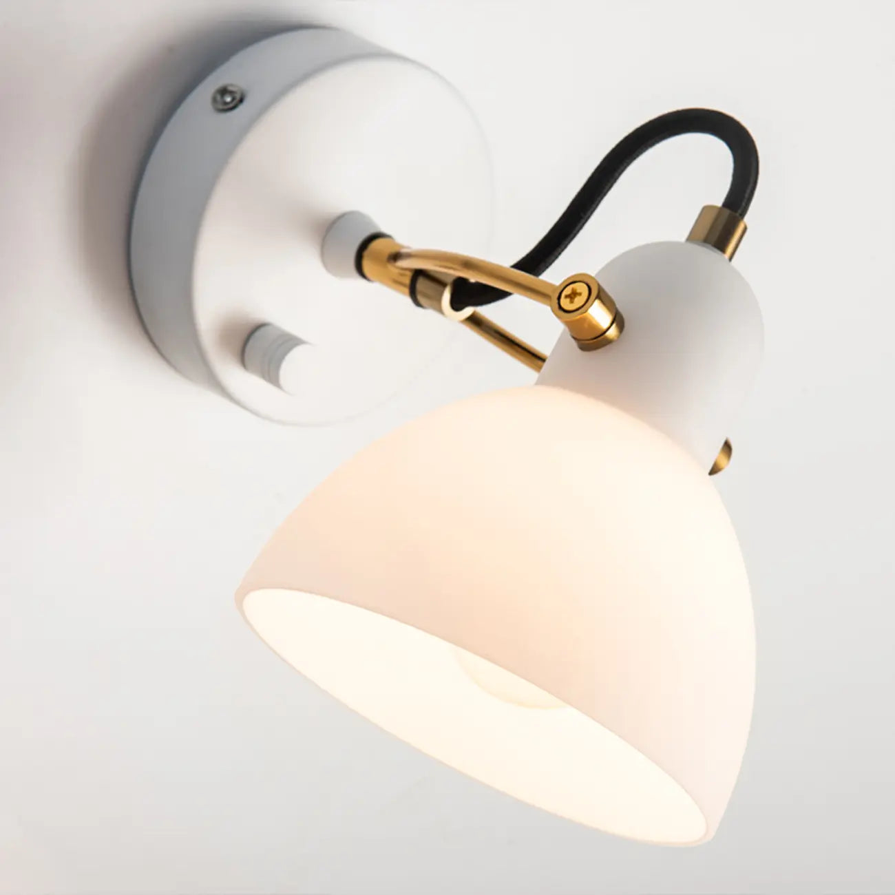 1-light Glass Dome Hemisphere Vanity Light for Bathroom