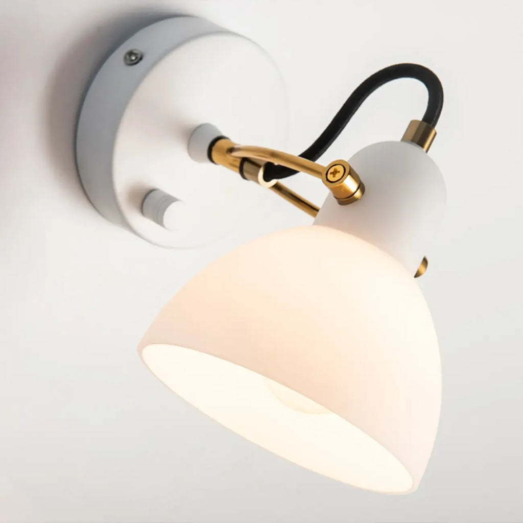 1-light Glass Dome Hemisphere Vanity Light for Bathroom