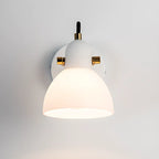 1-light Glass Dome Hemisphere Vanity Light for Bathroom