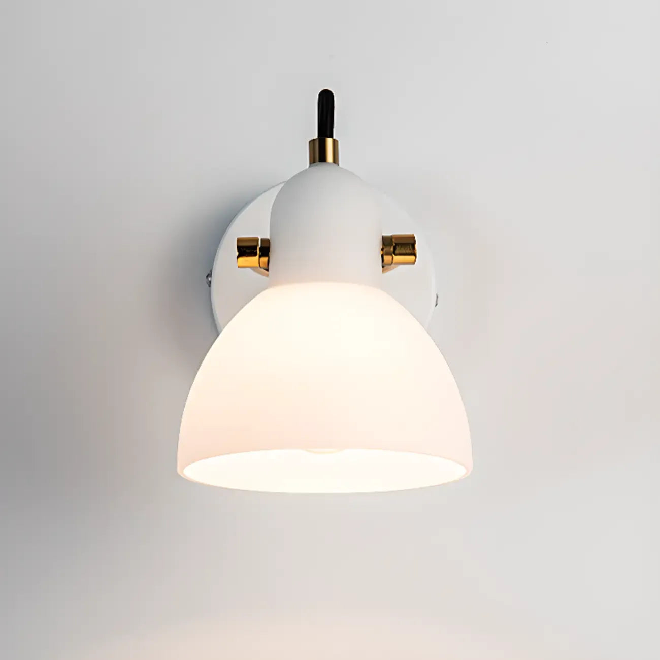 1-light Glass Dome Hemisphere Vanity Light for Bathroom