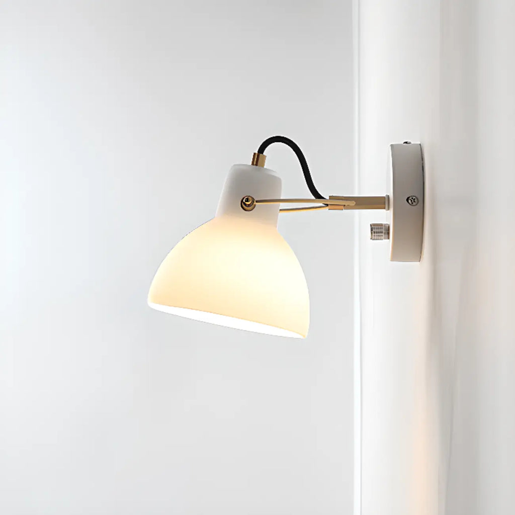 1-light Glass Dome Hemisphere Vanity Light for Bathroom