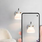 1-light Glass Dome Hemisphere Vanity Light for Bathroom