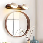Simplistic Geometric Vanity Wall Light with Beige LampShade