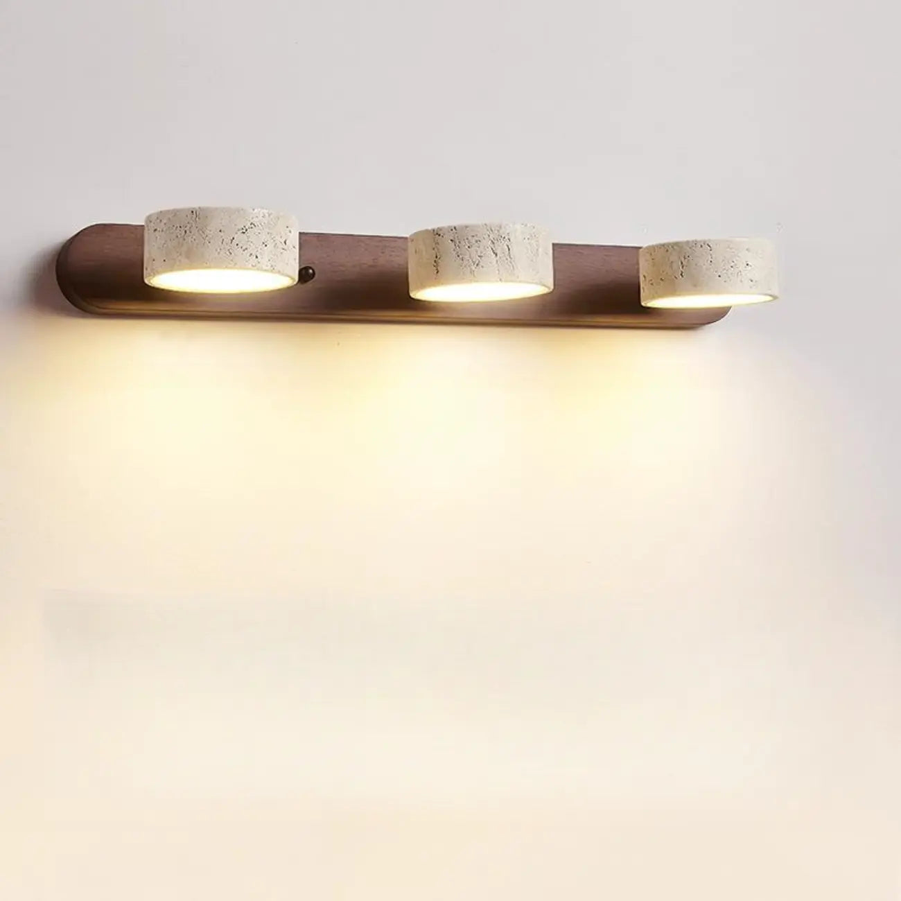 Simplistic Geometric Vanity Wall Light with Beige LampShade