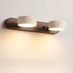 Simplistic Geometric Vanity Wall Light with Beige LampShade