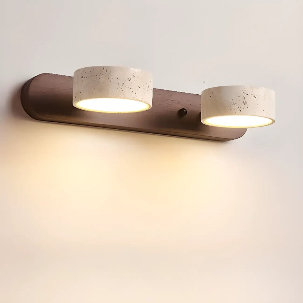 Simplistic Geometric Vanity Wall Light with Beige LampShade
