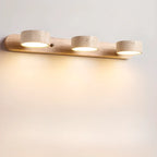 Simplistic Geometric Vanity Wall Light with Beige LampShade