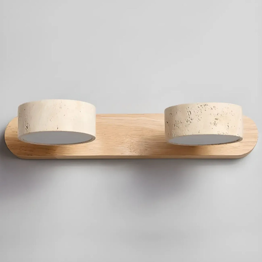 Simplistic Geometric Vanity Wall Light with Beige LampShade