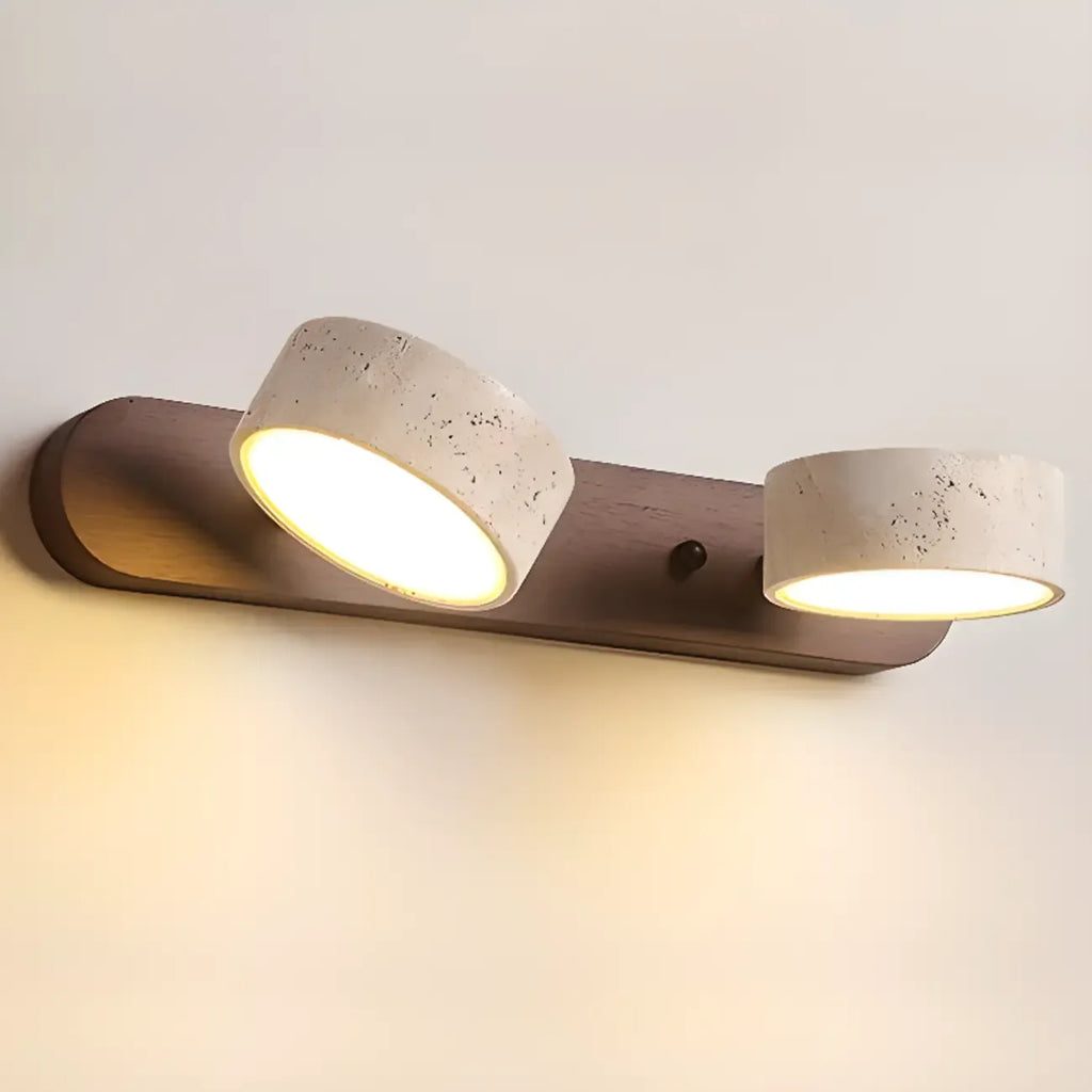 Simplistic Geometric Vanity Wall Light with Beige LampShade