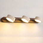 Simplistic Geometric Vanity Wall Light with Beige LampShade