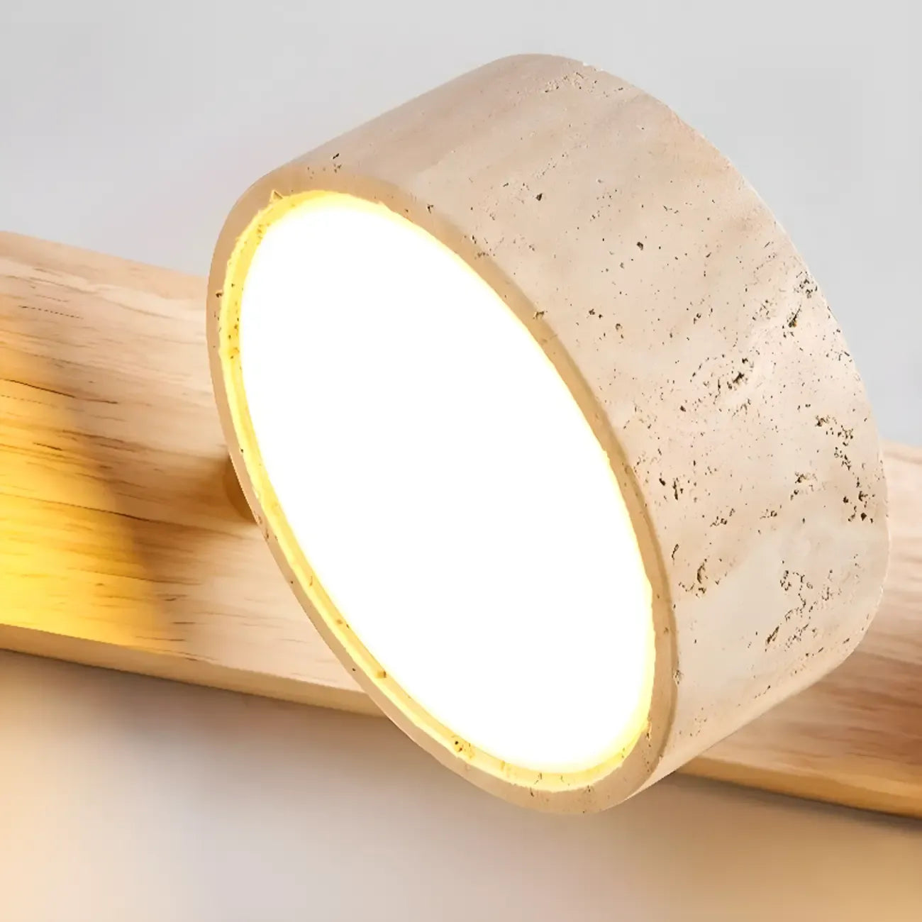 Simplistic Geometric Vanity Wall Light with Beige LampShade