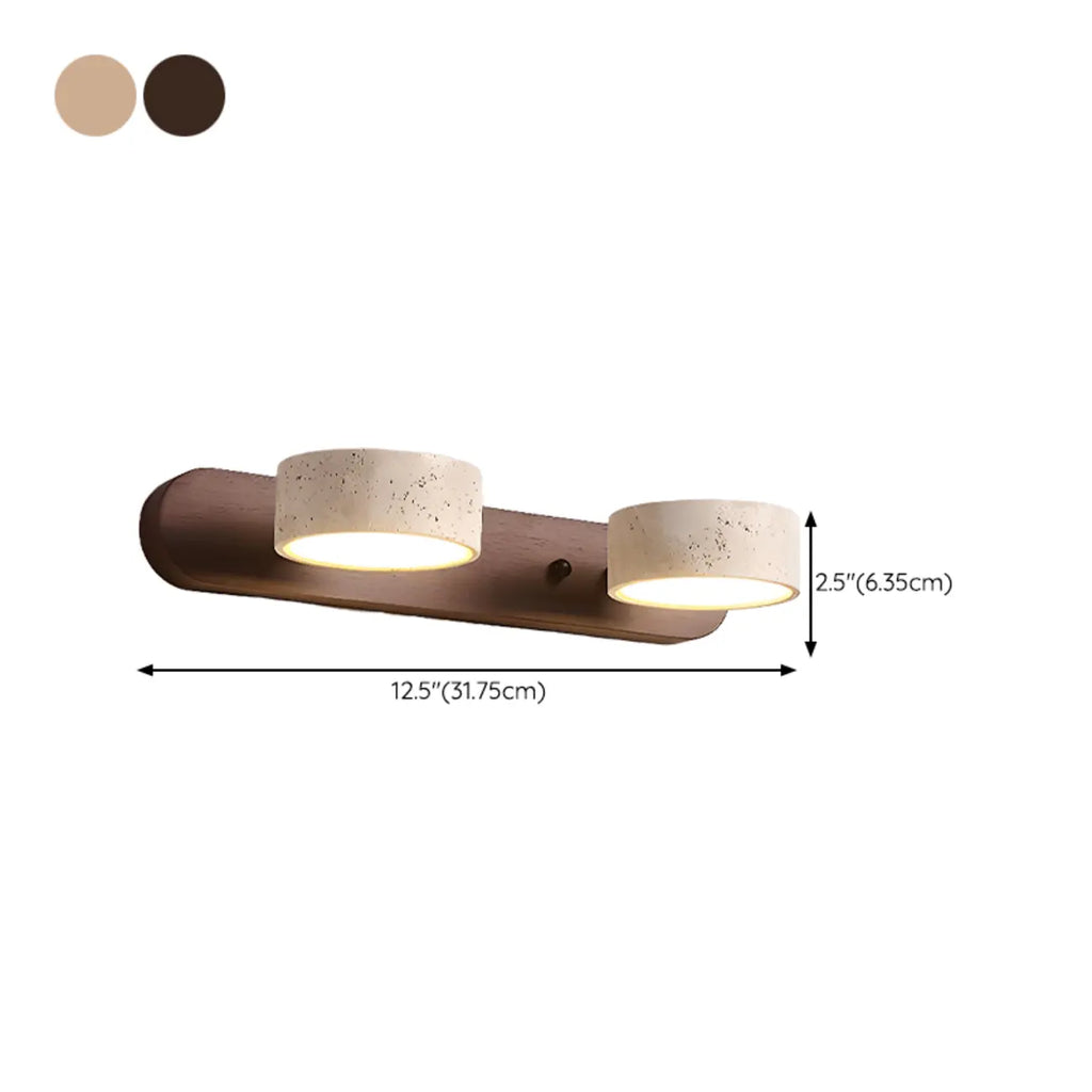 Simplistic Geometric Vanity Wall Light with Beige LampShade