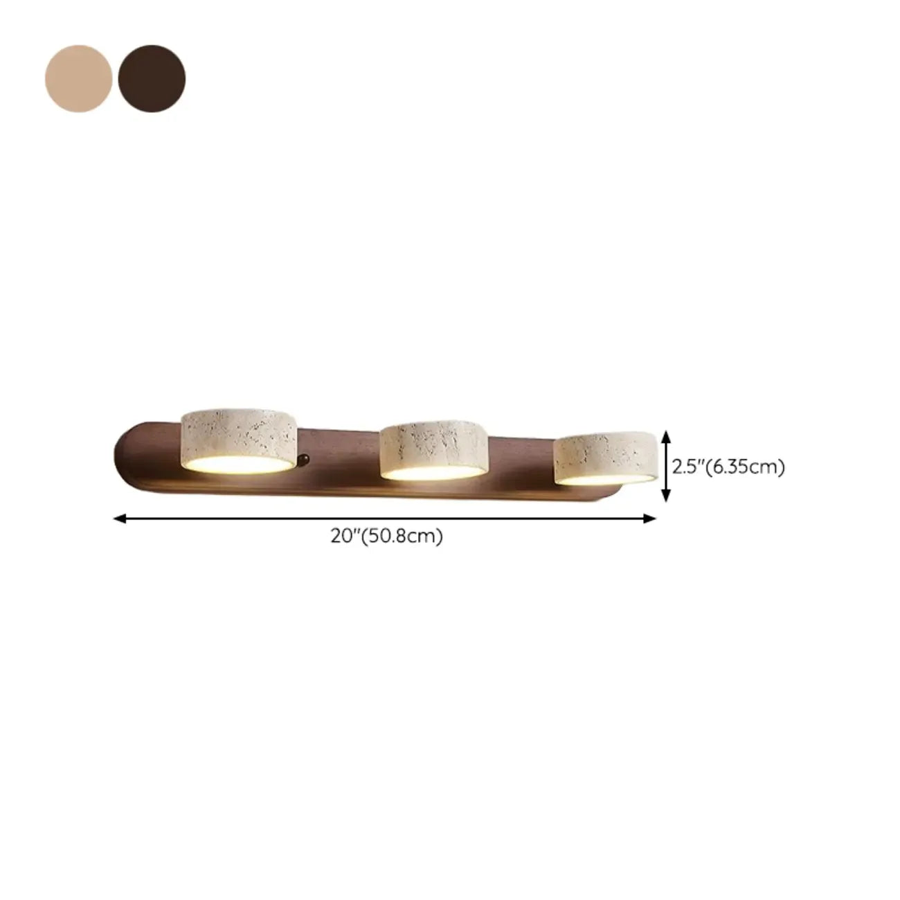 Simplistic Geometric Vanity Wall Light with Beige LampShade