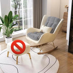 Modern Upholstered Rocking Chair with Cushion for Living Room