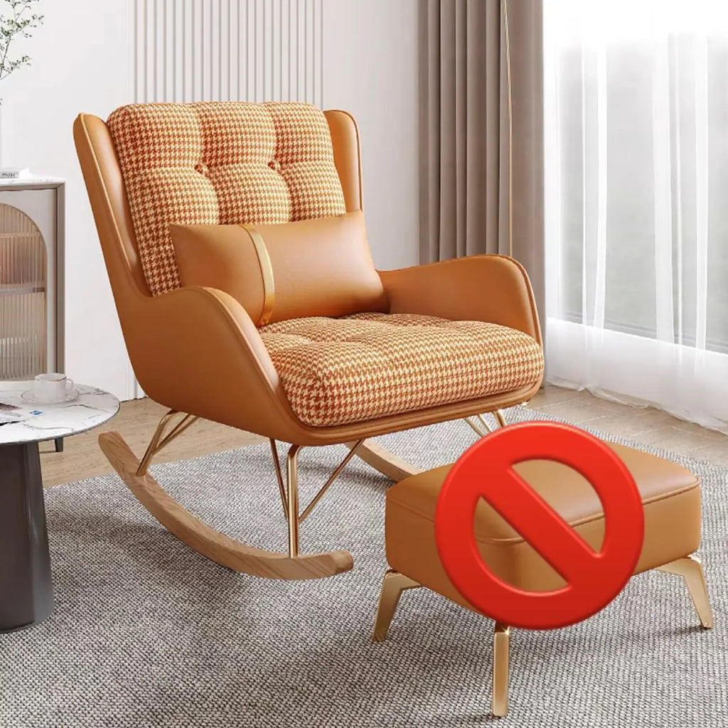 Modern Upholstered Rocking Chair with Cushion for Living Room