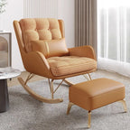 Modern Upholstered Rocking Chair with Cushion for Living Room