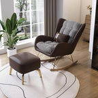 Modern Upholstered Rocking Chair with Cushion for Living Room