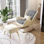 Modern Upholstered Rocking Chair with Cushion for Living Room