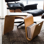 Unique Natural Wooden Side Table with Magazine Rack