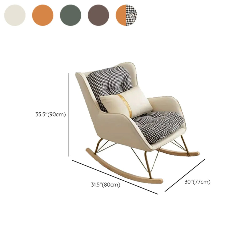 Modern Upholstered Rocking Chair with Cushion for Living Room