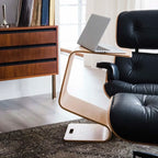 Unique Natural Wooden Side Table with Magazine Rack