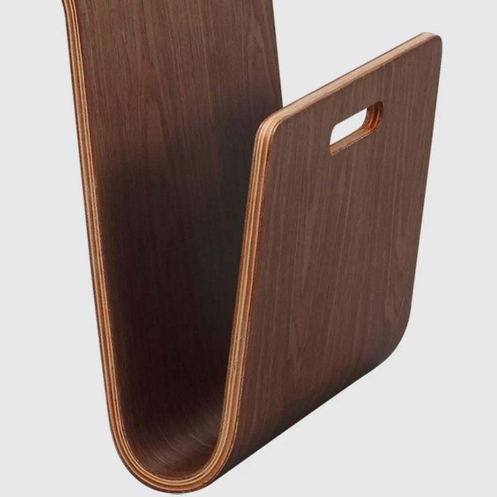 Unique Natural Wooden Side Table with Magazine Rack